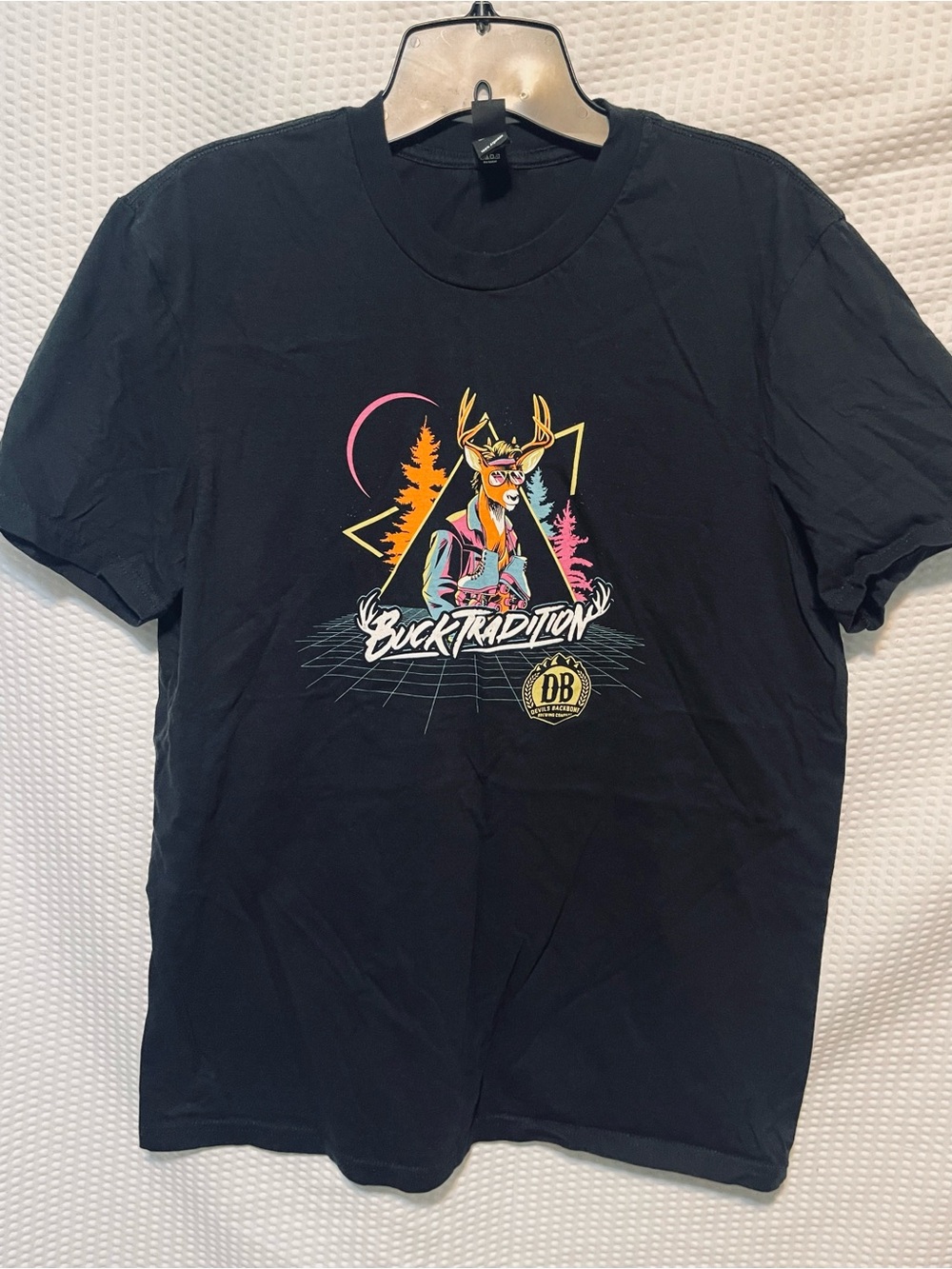 Devils Backbone Brewing Company Buck Tradition Deer Graphic T-Shirt Large Black